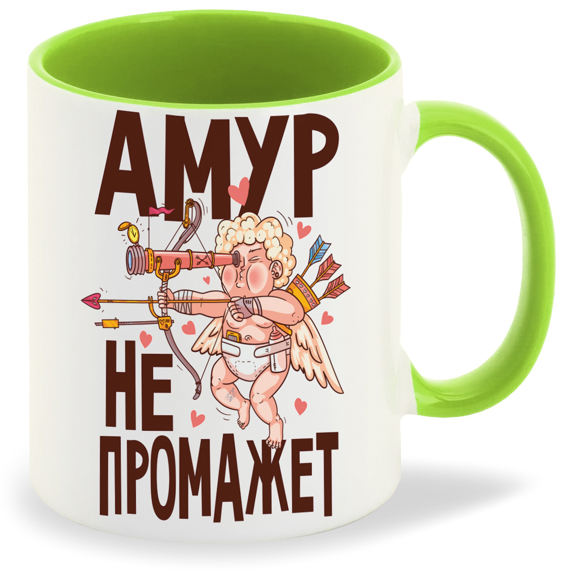 

Кружка CoolPodarok Прикол Амур не промажет, Прикол Амур не промажет