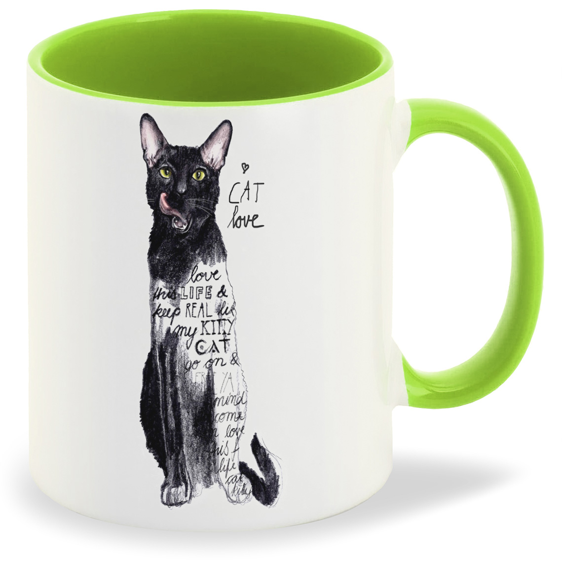 

Кружка CoolPodarok Модный принт Cat love, Модный принт Cat love