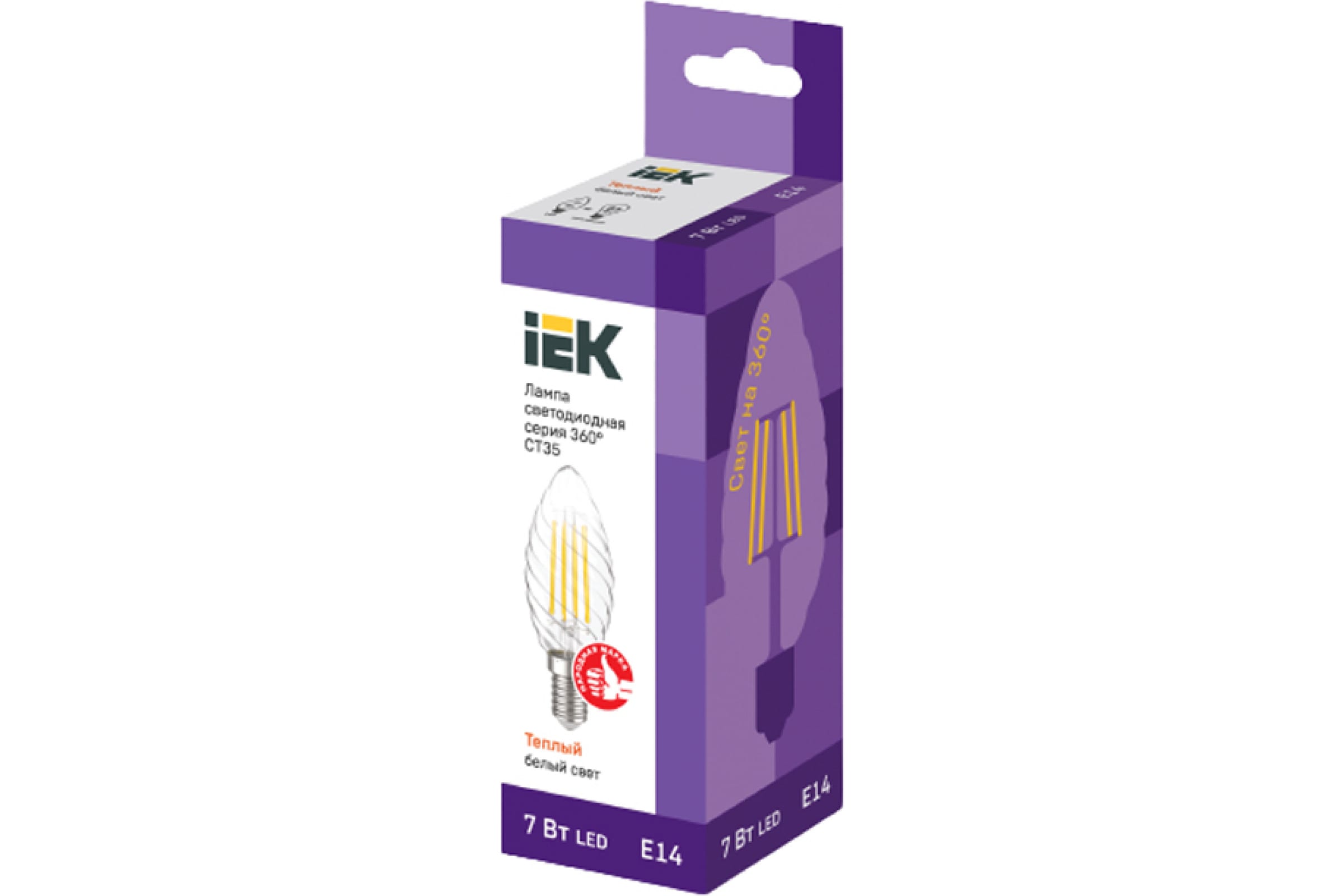 

Лампа филаментная IEK LLF-CT35-7-230-30-E14-CL, LLF-CT35-7-230-30-E14-CL