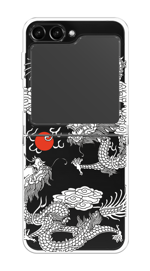 

Чехол Homey на Samsung Galaxy Z Flip 5 "Драконы с ножом", Прозрачный;черный;белый, 2108350-1