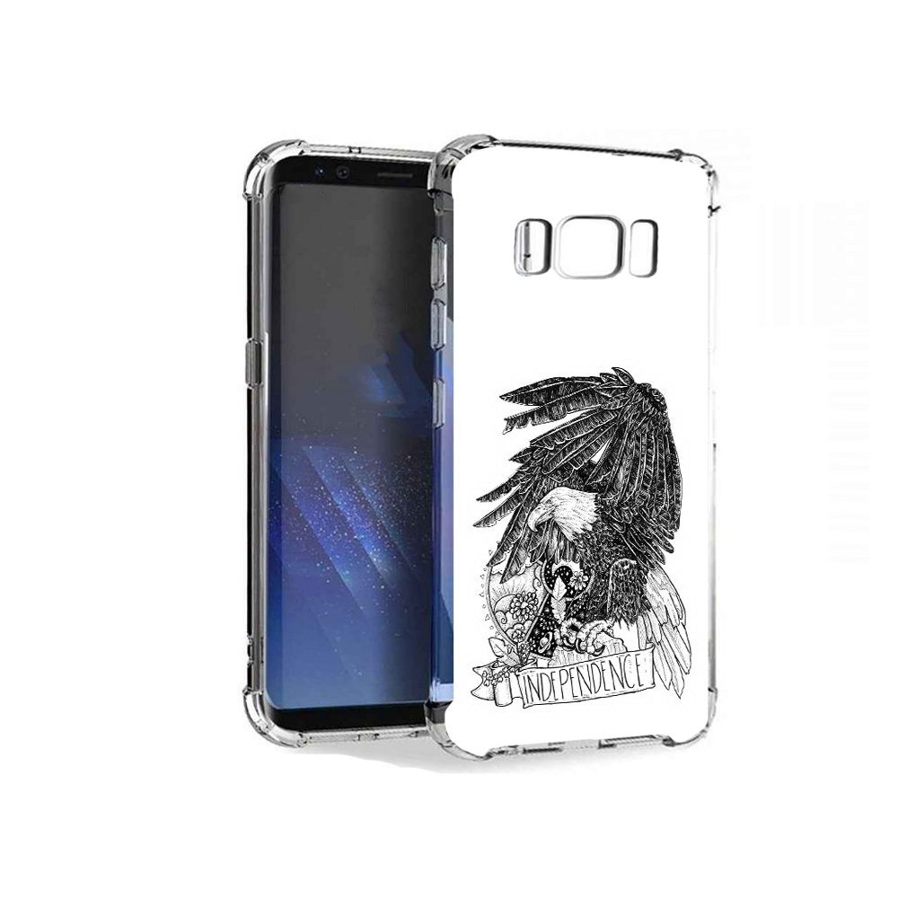 

Чехол MyPads Tocco для Samsung Galaxy S8+ черно белый сокол, Tocco