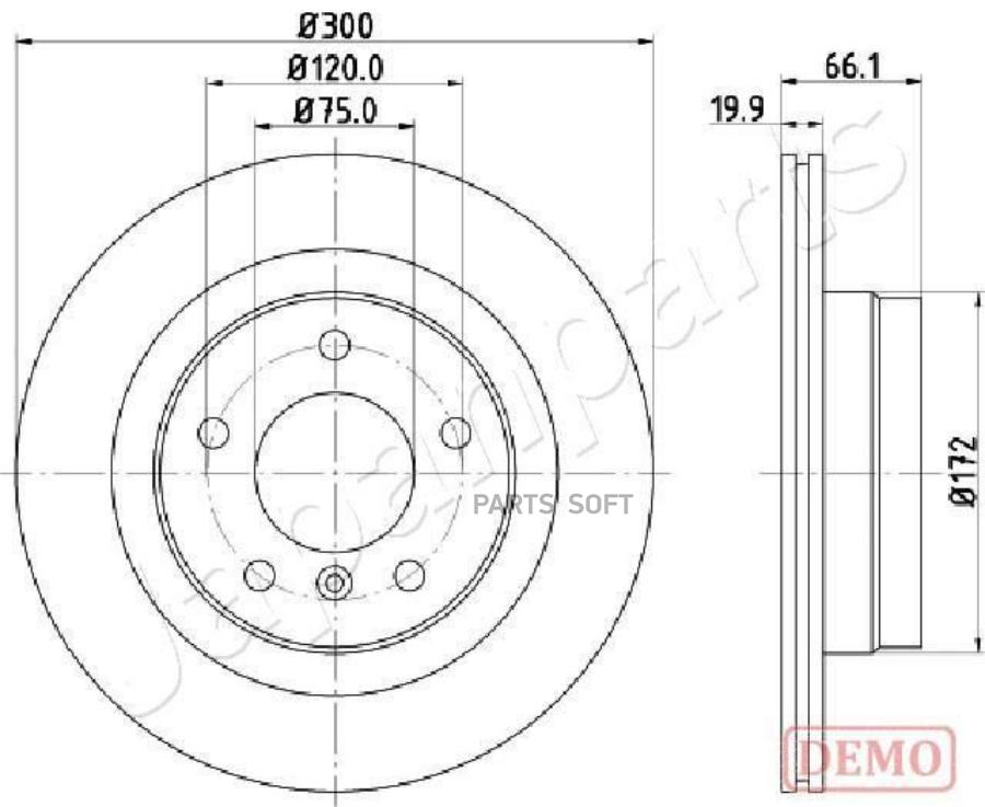 

Japanparts Dp-0101C Диск Тормозной Bmw 1 E81/E87/3 E90/91 1.6-3.0 05- Задний Вент. D 300Мм