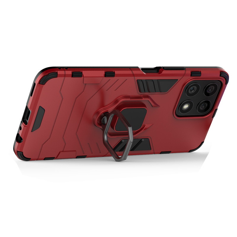 фото Противоударный чехол с кольцом panther case для honor x8 (красный) black panther