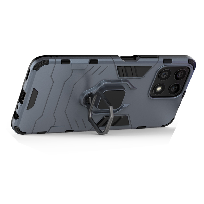 фото Противоударный чехол с кольцом panther case для honor x8 (синий) black panther