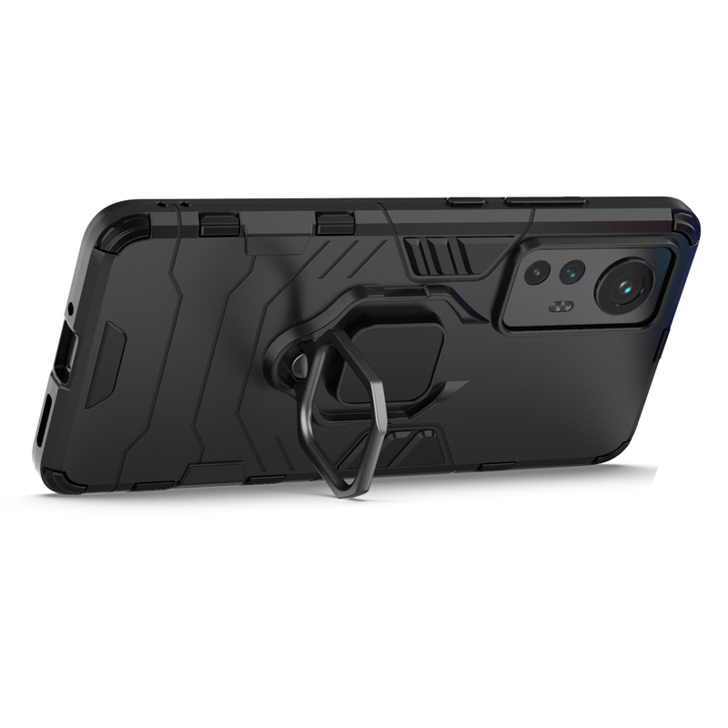 фото Чехол с кольцом panther case для xiaomi mi 12/12x (черный) black panther