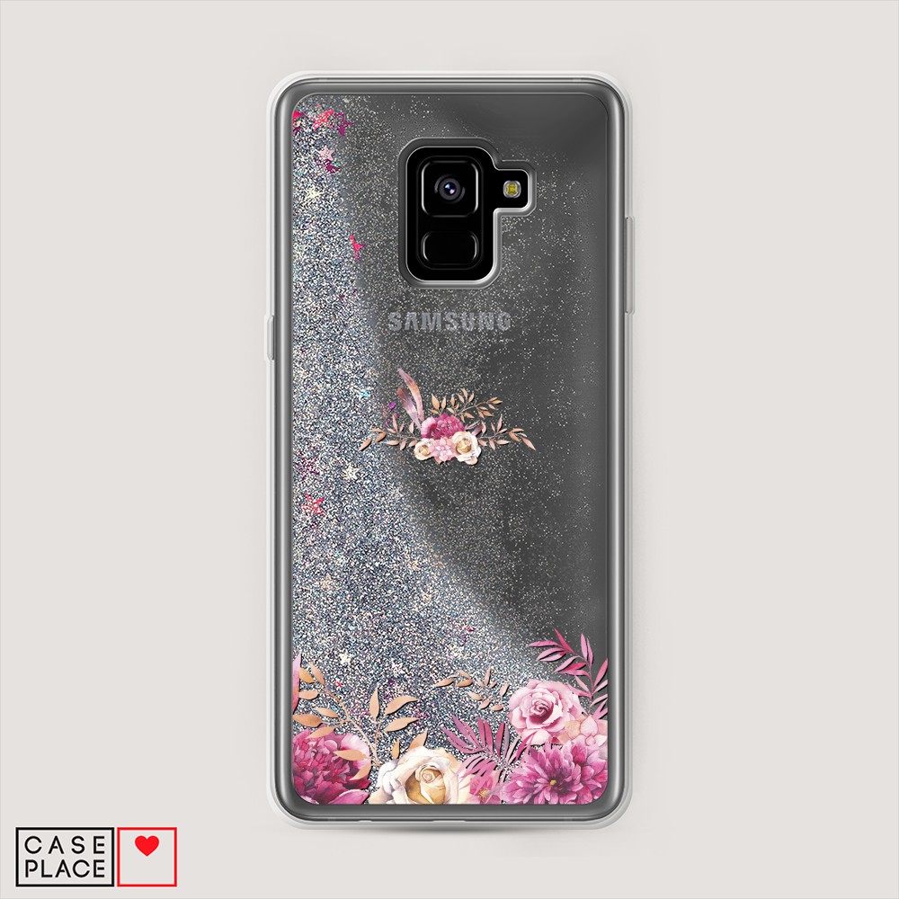 фото Жидкий чехол с блестками "звездный единорог" на samsung galaxy a8 2018 awog