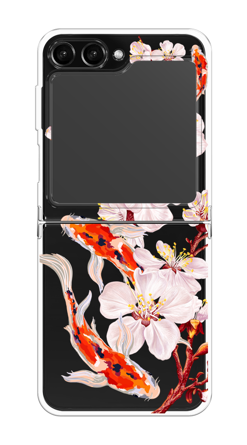 

Чехол Homey на Samsung Galaxy Z Flip 5 "Карпы и сакура", Оранжевый;розовый;бежевый;прозрачный, 2108350-1