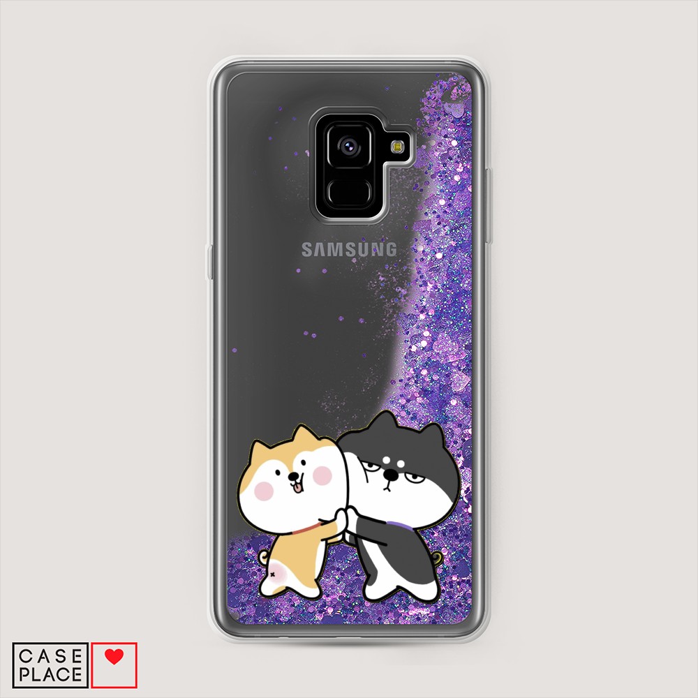 

Чехол Awog на Samsung Galaxy A8 Plus "Обнимашки акита", Разноцветный, 25592-1