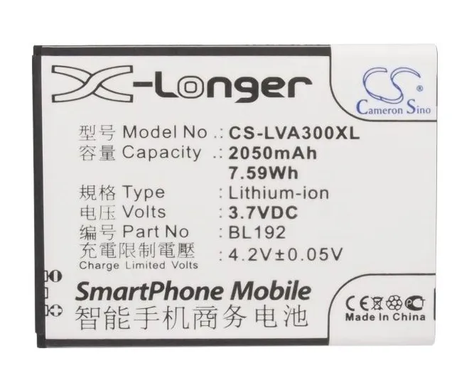 

Аккумуляторная батарея CameronSino CS-LVA300XL для Lenovo A300/A328/A526/A590/A750 (BL192)