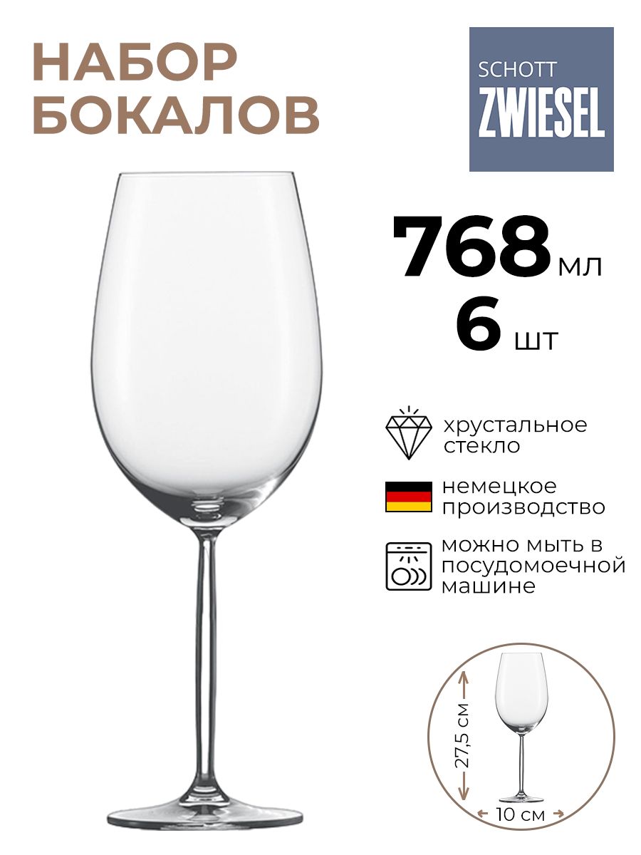 

Набор бокалов SchottZwiesel 6шт 768мл, Прозрачный