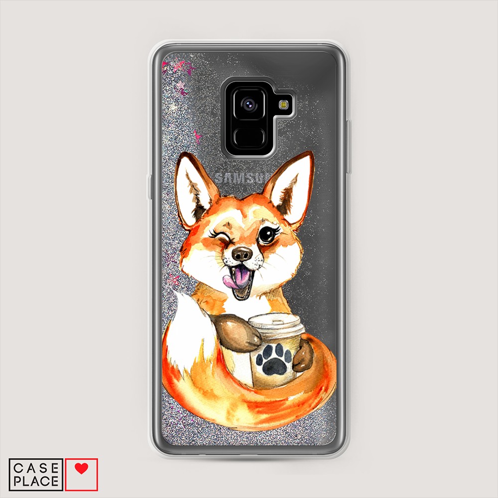

Чехол Awog "Подмигивающая лиса с кофе" на Samsung Galaxy A8 Plus, 25591-1
