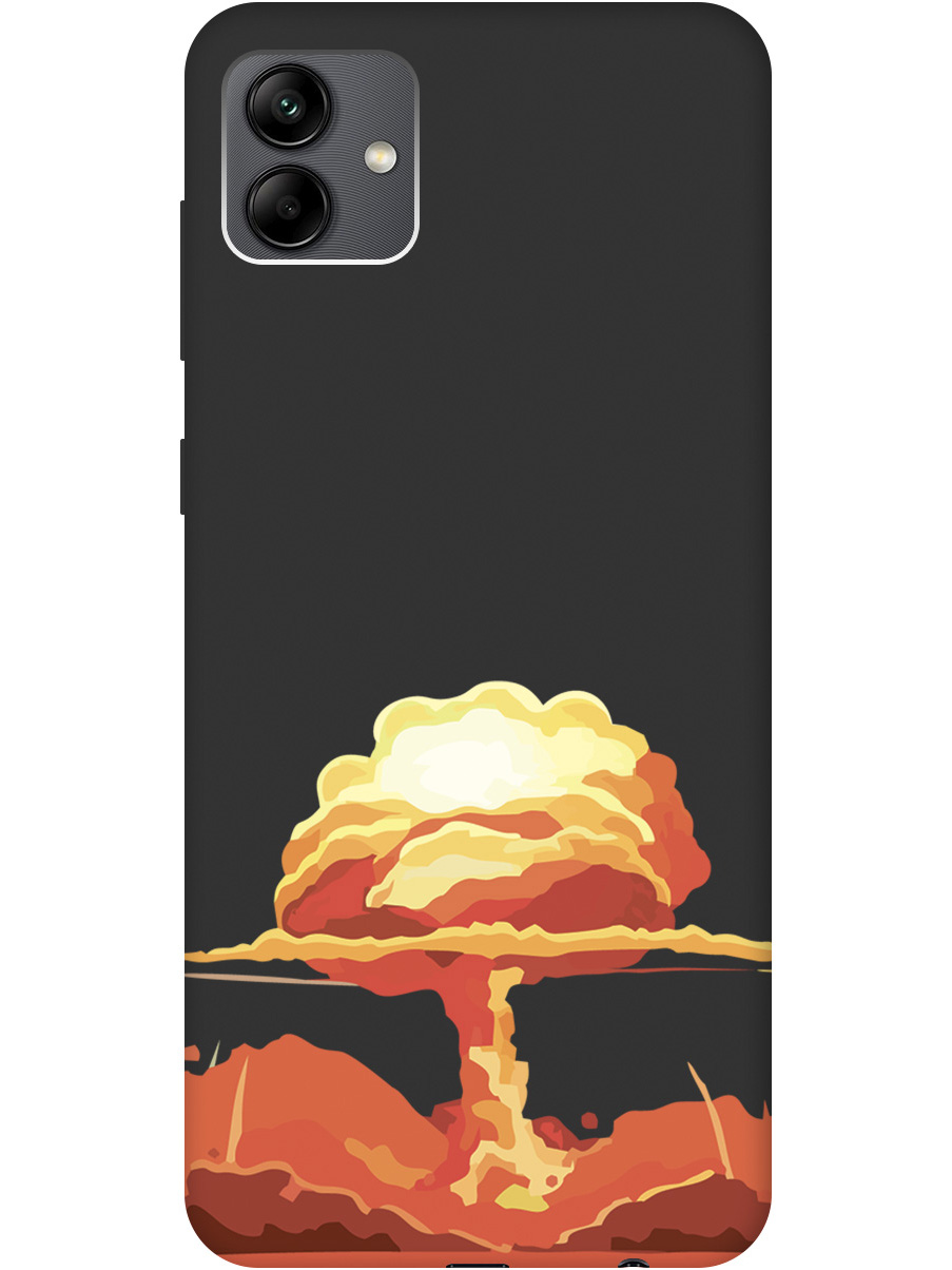 

Чехол на Samsung Galaxy A04 силиконовый матовый Soft Touch с принтом "Boom", Черный;красный, 20000943