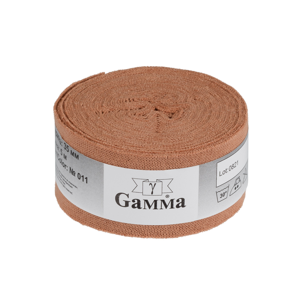 

Gamma 35 мм, трикотажная, 95% хлопок, 5% эластан, 5х5 м, №011 светлое-какао, Бежевый, 35 мм, трикотажная, 95% хлопок, 5% эластан, 5х5 м, №011 светлое-какао