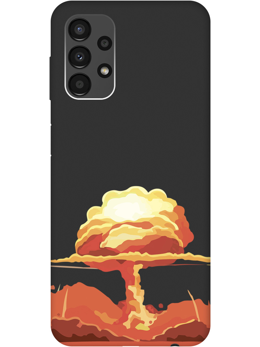 

Чехол на Samsung Galaxy A13 силиконовый матовый Soft Touch с принтом "Boom", Черный;красный, 20000709