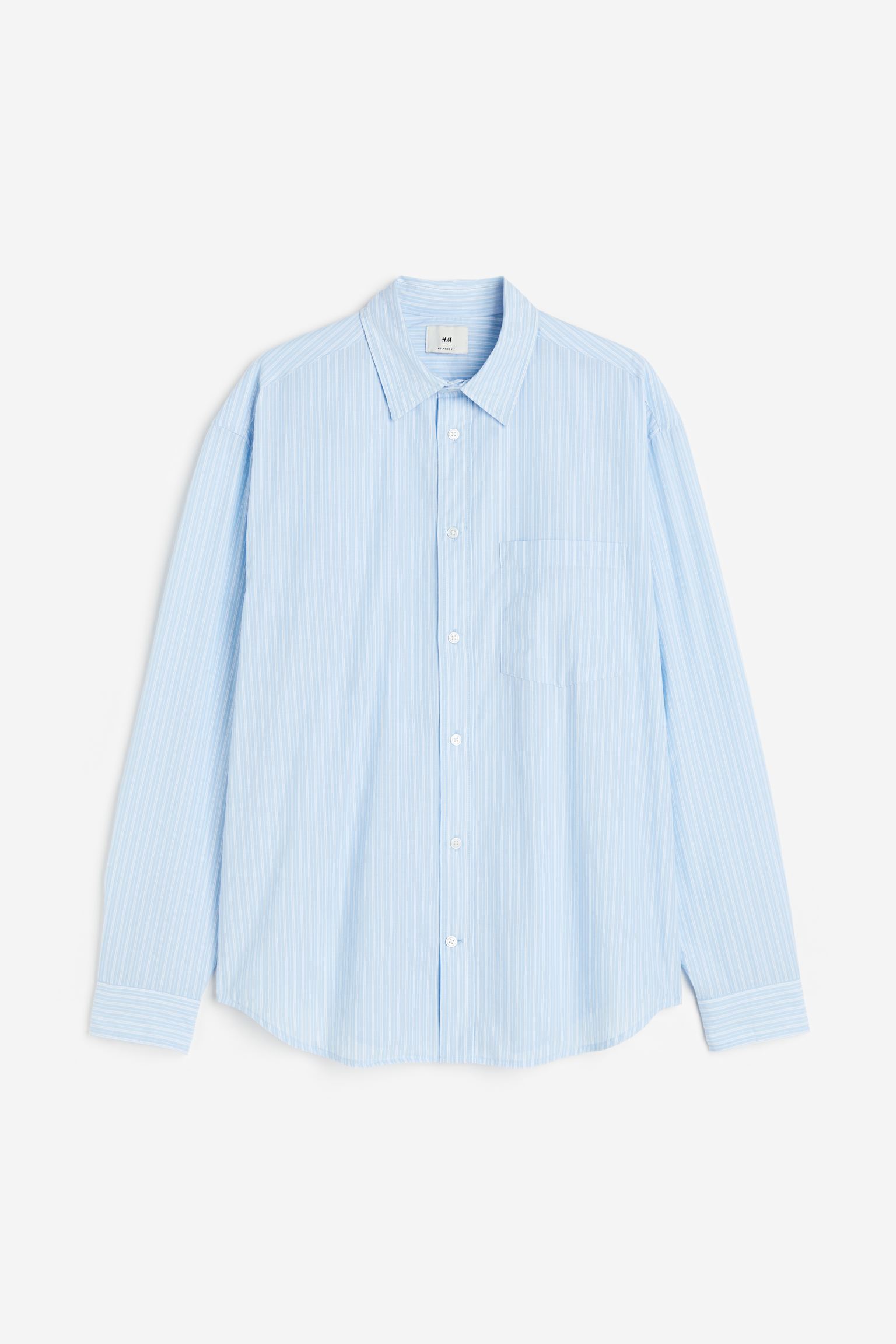 

Рубашка мужская H&M 1162919002 голубая L (доставка из-за рубежа), Голубой, 1162919002