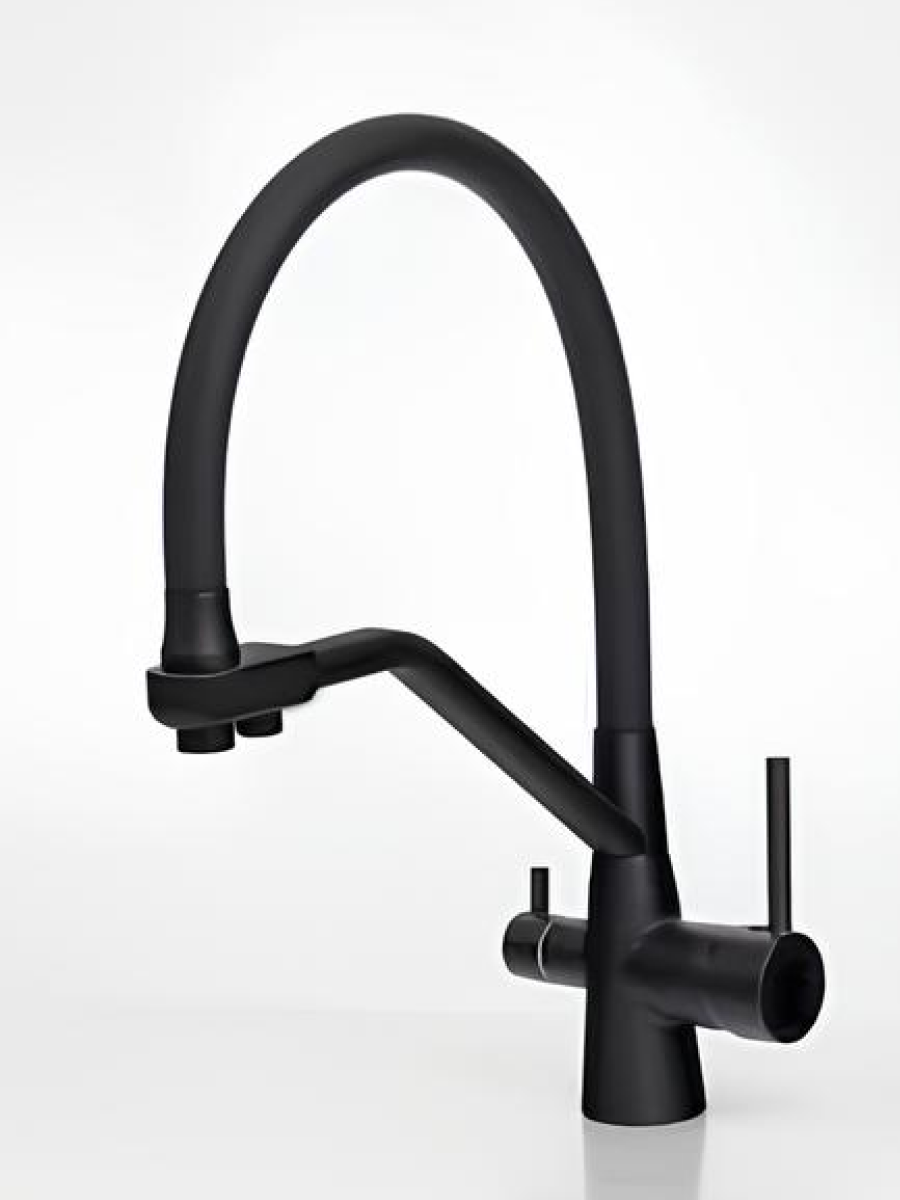 

Смеситель для кухни гибкий Tioko T4398-51 серый, Матовый черный