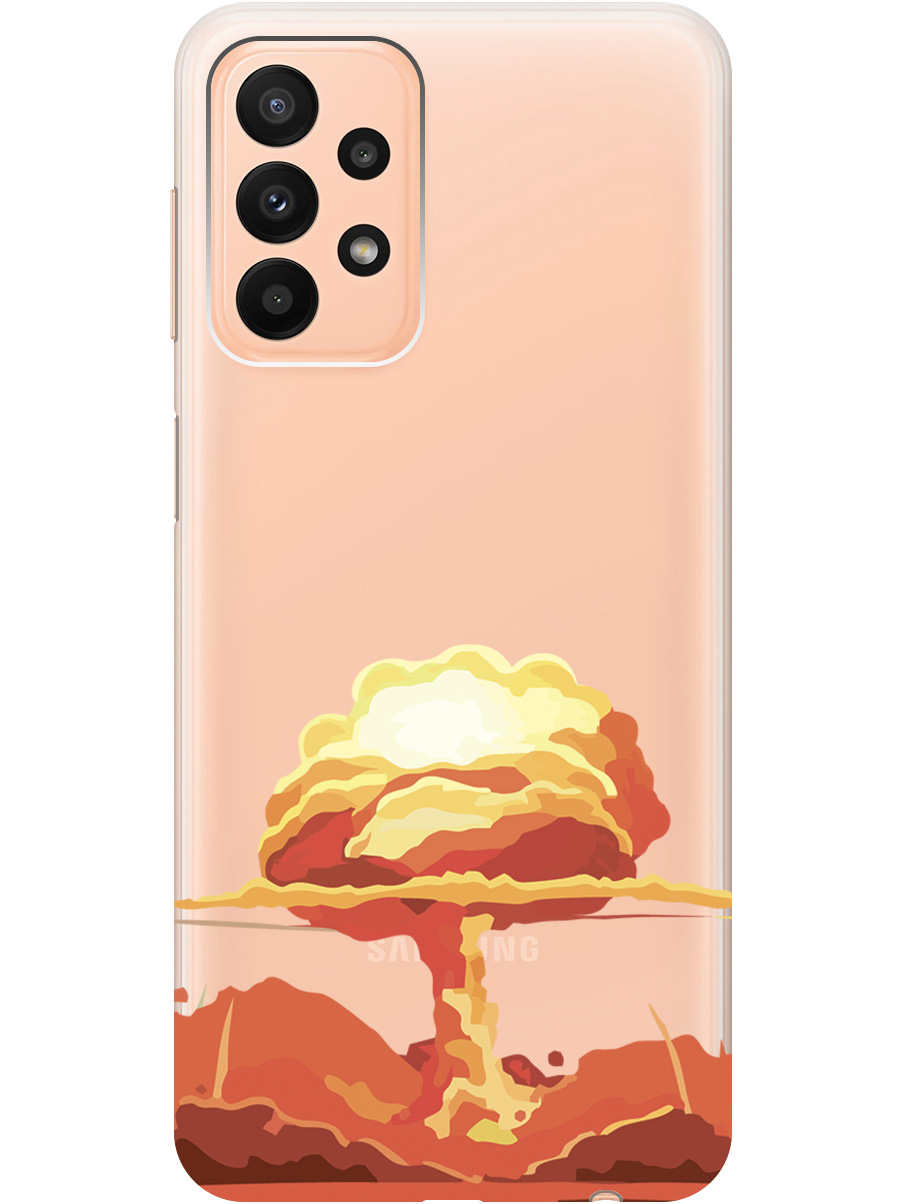 

Чехол на Samsung Galaxy A23 силиконовый с принтом "Boom", Прозрачный;красный, 20000718