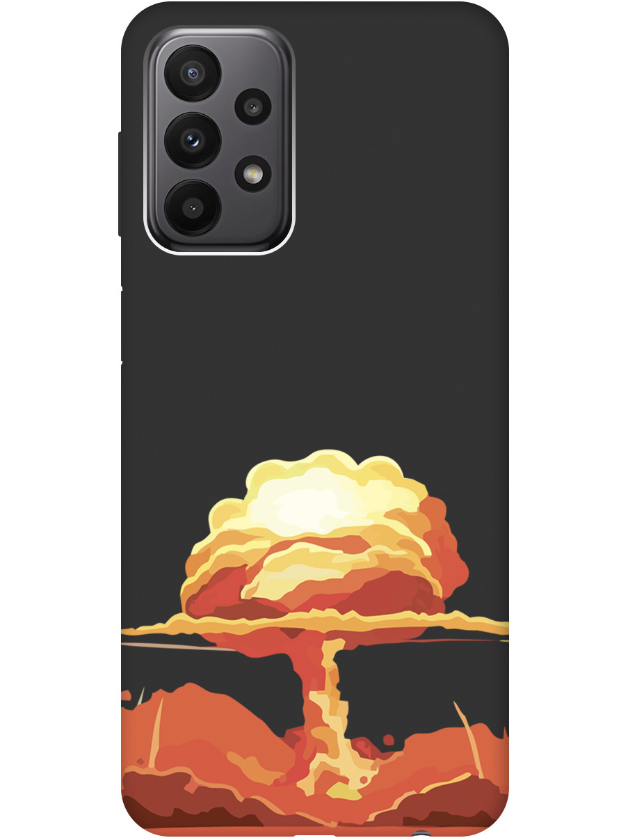 

Чехол на Samsung Galaxy A23 силиконовый матовый Soft Touch с принтом "Boom", Черный;красный, 20000719