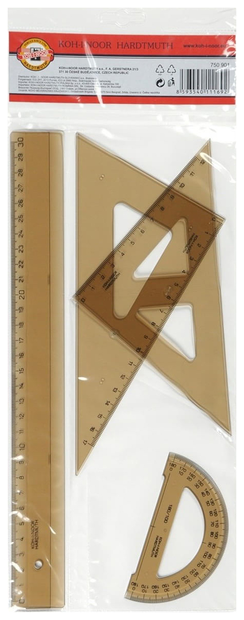 Набор чертежный Koh-I-Noor KIN-750901 геометрический средний 4 предмета