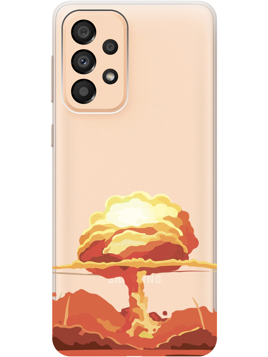 

Чехол на Samsung Galaxy A33 5G силиконовый с принтом "Boom", Прозрачный;красный, 20000681