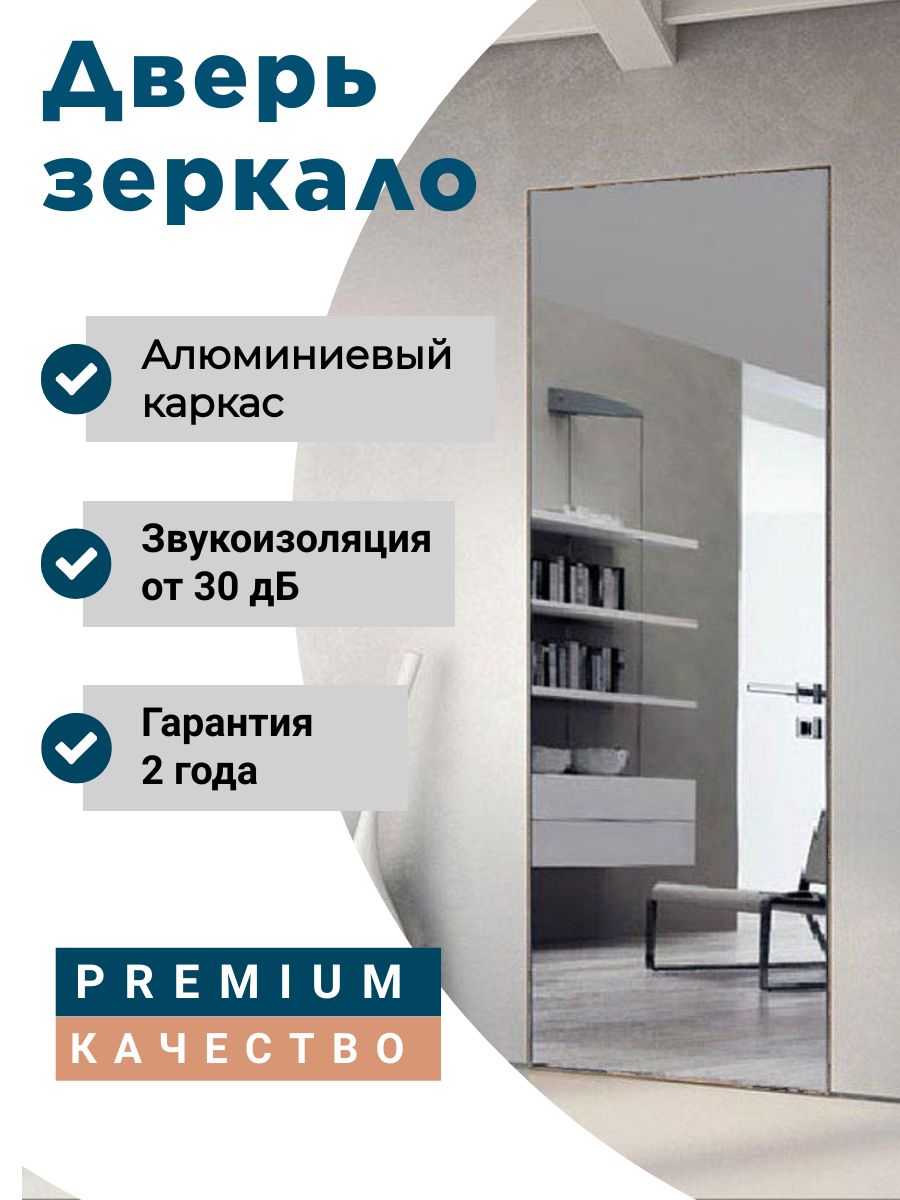 

Двери STEFURDOORS mirr.2200.700.42.Bl.L, черные, 700 мм, Mirror Door