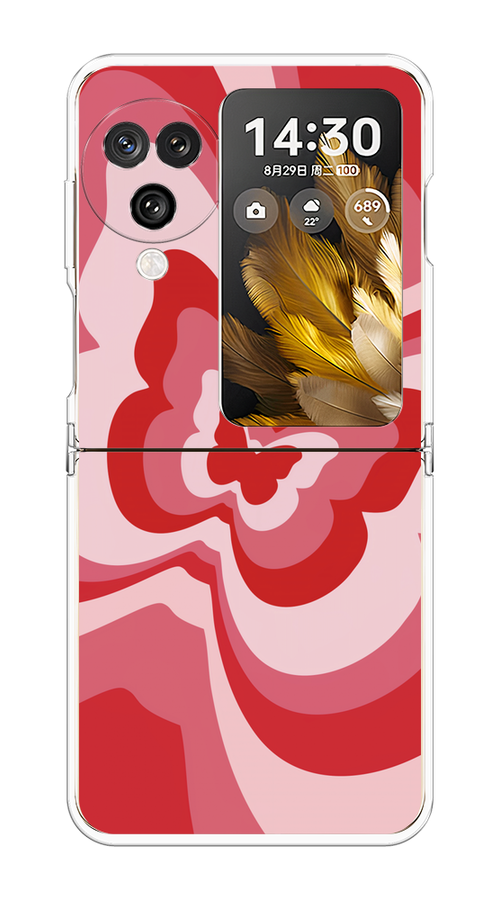 

Чехол на Oppo Find N3 Flip "Бабочка в стиле хиппи", Красный;розовый, 2517250-1