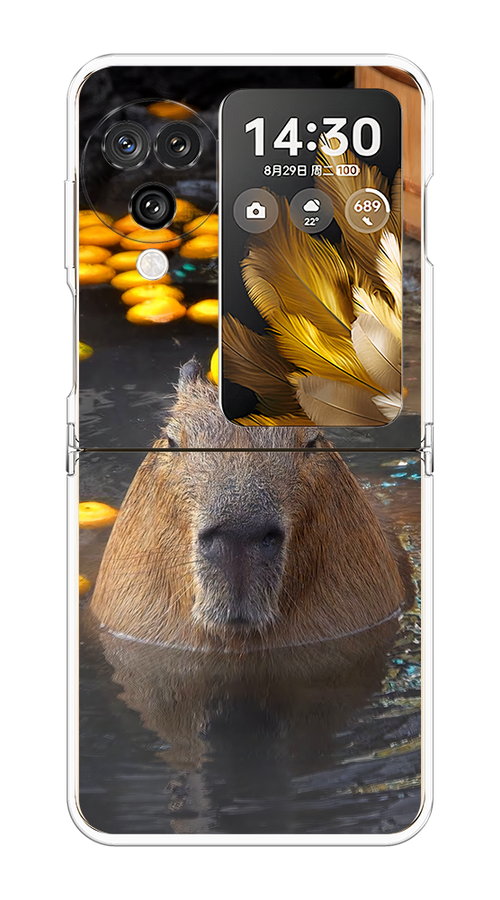 

Чехол на Oppo Find N3 Flip "Капибара отдыхает", Коричневый;оранжевый;серый, 2517250-1