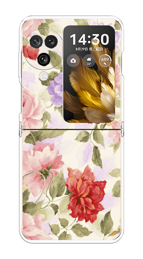 

Чехол на Oppo Find N3 Flip "Акварельные пионы", Розовый;бежевый, 2517250-1