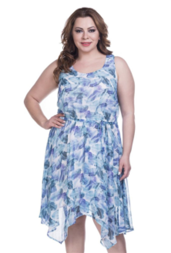 

Платье женское My Line Moda 49 голубое 48 (доставка из-за рубежа), Голубой, 49