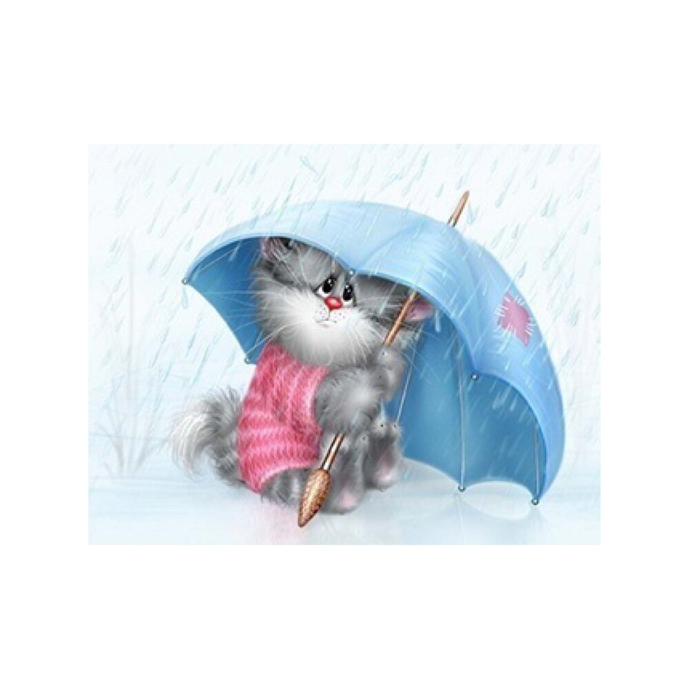 Котик под зонтом