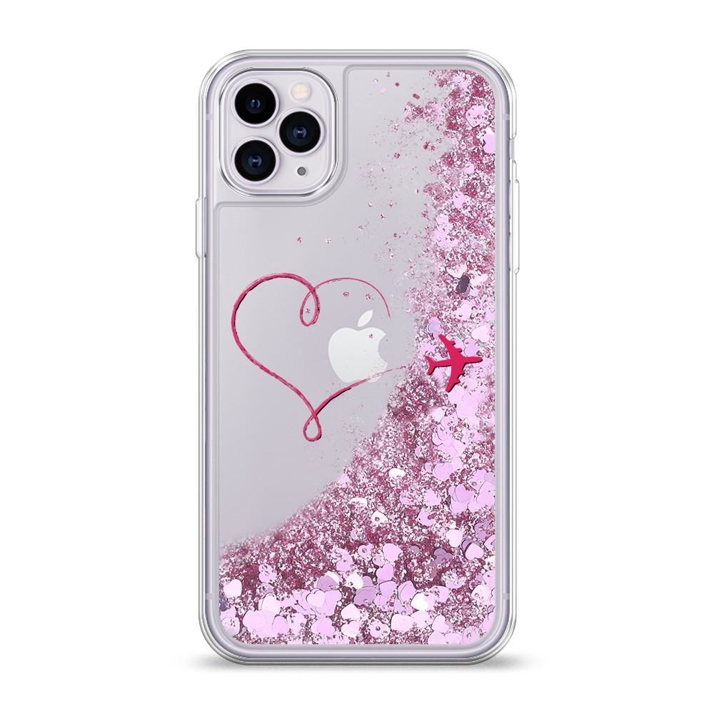

Жидкий чехол с блестками "Сердце и самолет" на Apple iPhone 11 Pro, 12394-1