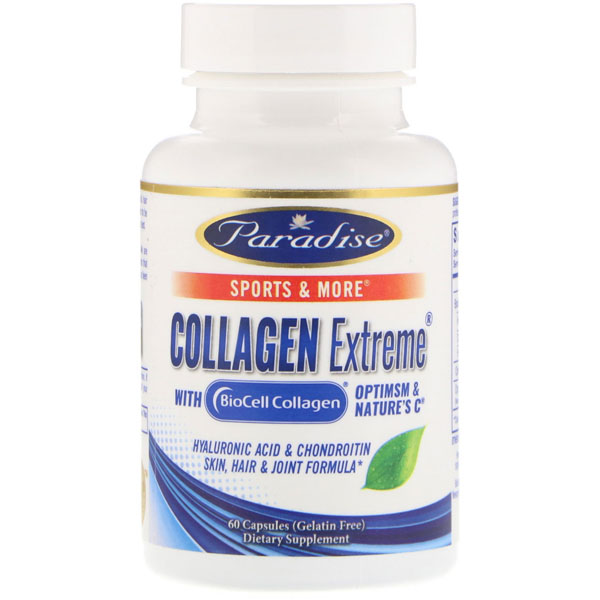 Гидролизованный коллаген Paradise Herbs Collagen Extreme with BioCell Collagen, 60 капсул