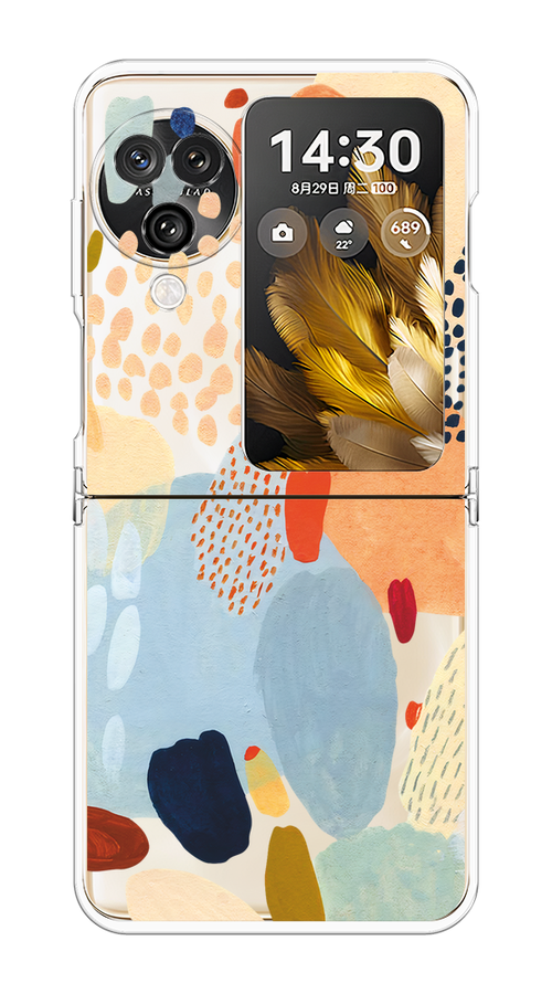 

Чехол на Oppo Find N3 Flip "Необычная абстракция", Бежевый;голубой, 2517250-1