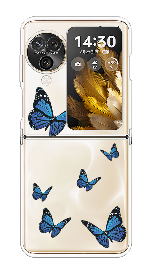 

Чехол на Oppo Find N3 Flip "Blue butterflies", Синий;черный, 2517250-1