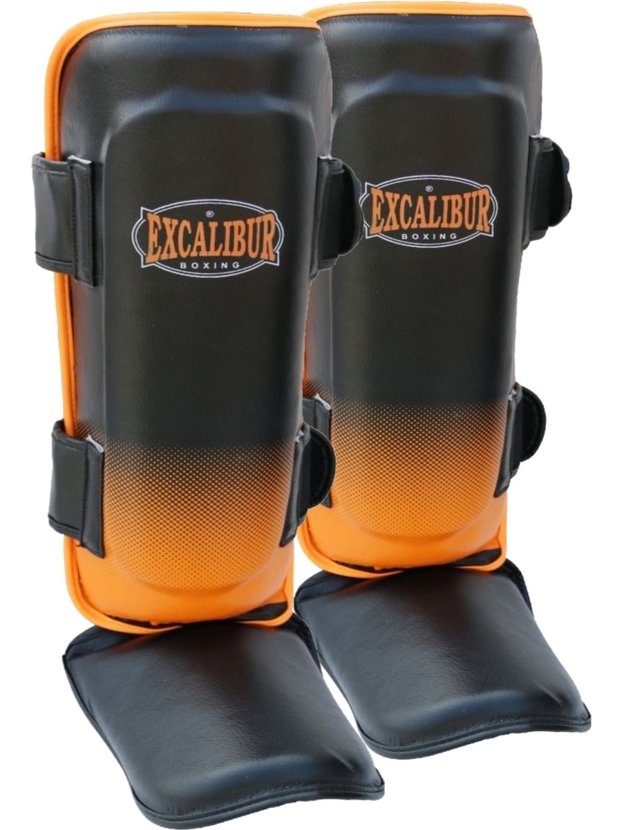 фото Щитки голень-стопа excalibur 1020 orange/black pu (m)