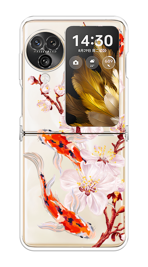 

Чехол на Oppo Find N3 Flip "Карпы и сакура", Оранжевый;розовый;бежевый;прозрачный, 2517250-1