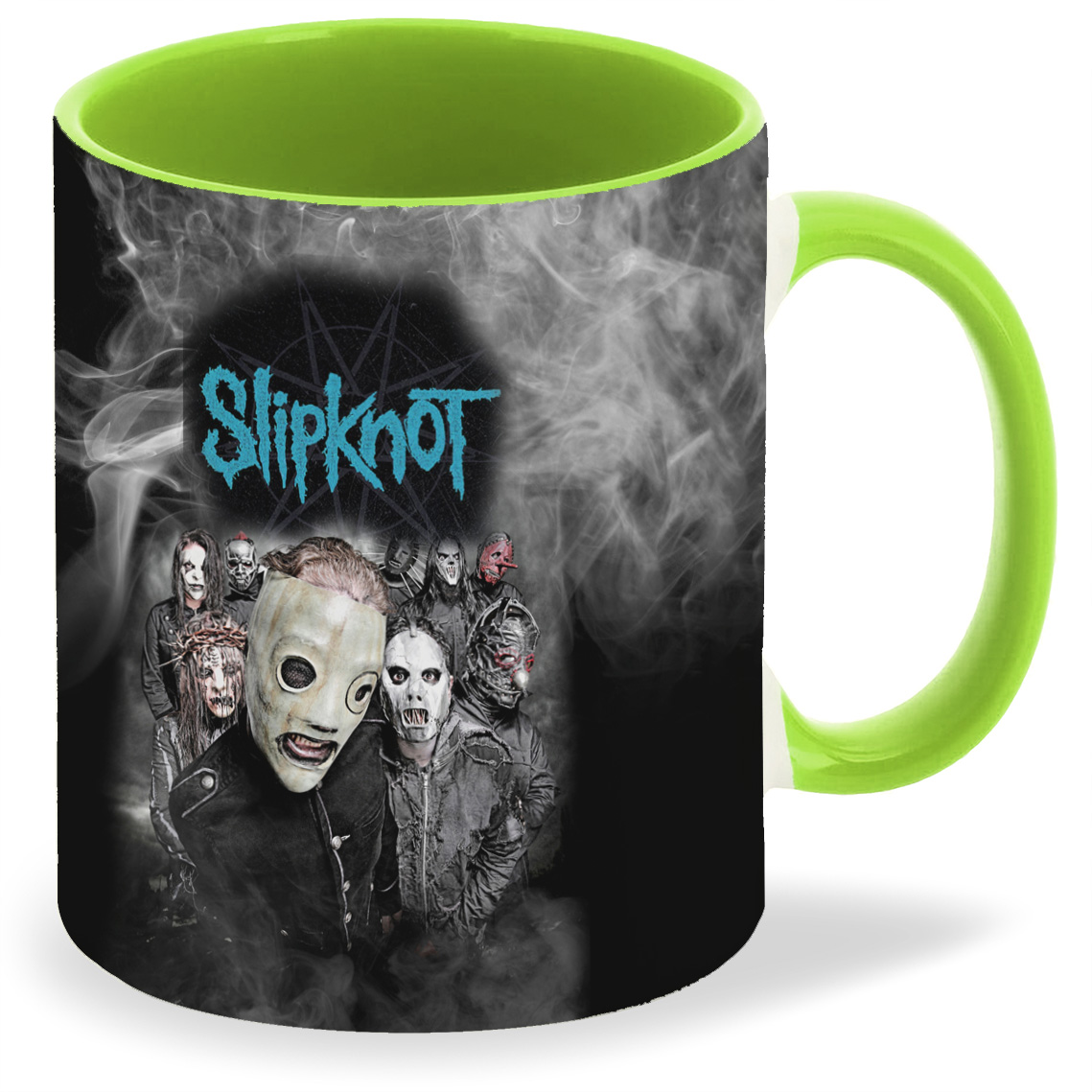 

Кружка CoolPodarok Slipknot на черном фоне в дыму, Slipknot на черном фоне в дыму