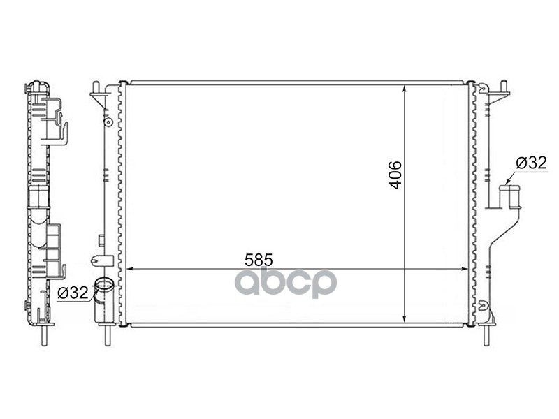 Радиатор Logan / Sandero 1.4 / 1.6 С А/С 08- / Duster 1.6 / 2.0 Без Ac / Largus (Sg-Rn0002