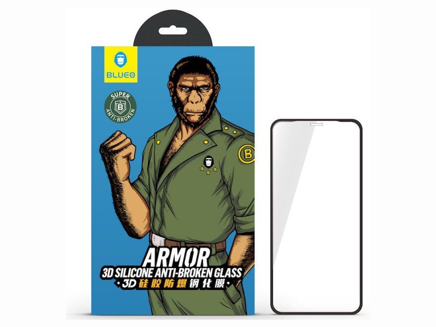 

Стекло Blueo 3D Armor Silicone edge 0.26 mm для iPhone 12/12 Pro с черной рамкой