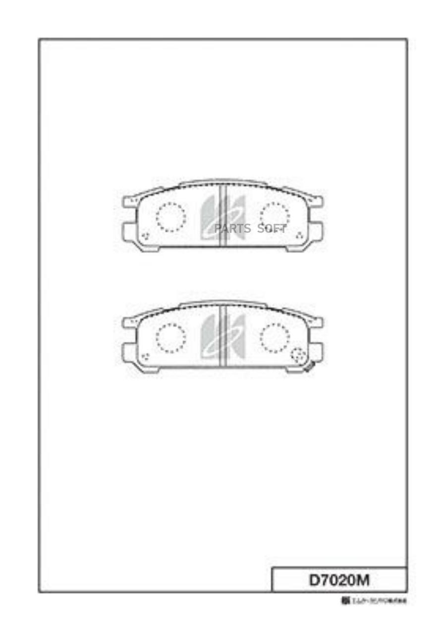 

KASHIYAMA D7020M Колодки тормозные дисковые задн. SUBARU IMPREZA , LEGACY 1.6-2.5 95- D702