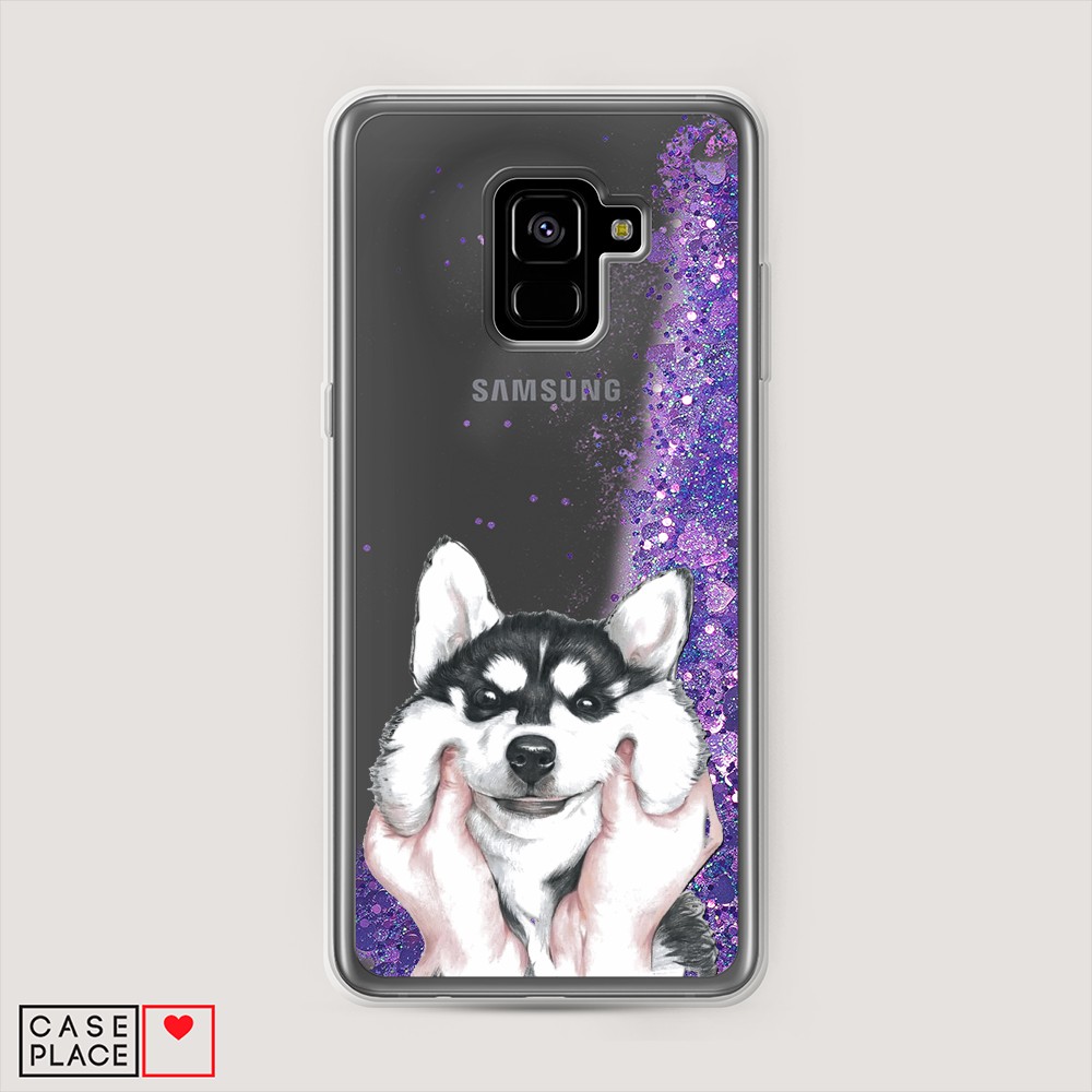 

Чехол Awog на Samsung Galaxy A8 Plus "Щечки хаски", Разноцветный, 25592-1