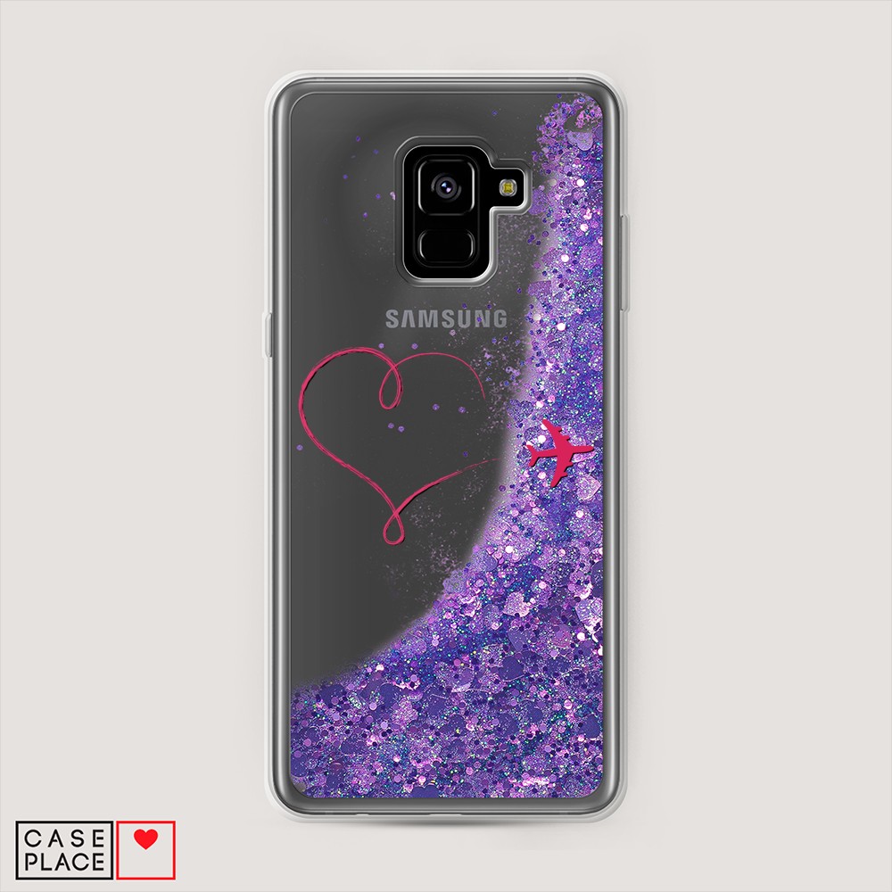 

Чехол Awog на Samsung Galaxy A8 Plus "Сердце и самолет", Разноцветный, 25592-1