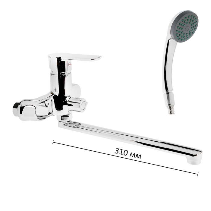 

Смеситель для ванны Accoona А7164, однорычажный, хром 1509501, Серебристый