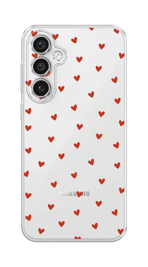 

Чехол Homey на Samsung Galaxy S23 FE 5G "Red hearts", Красный;прозрачный, 2108450-1
