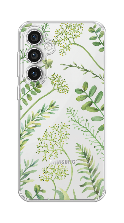 

Чехол Homey на Samsung Galaxy S23 FE 5G "Green Leaves"", Зеленый;прозрачный, 2108450-1