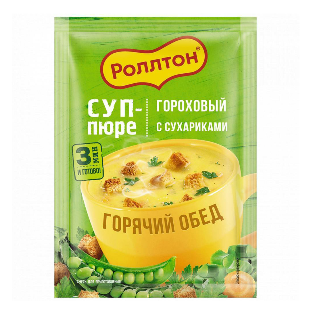 Суп Роллтон гороховый с сухариками 21 г 30₽