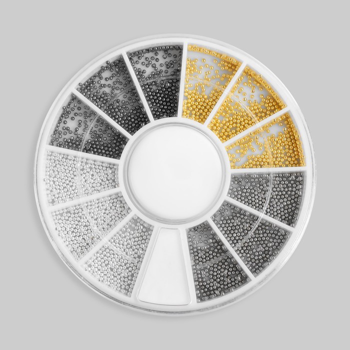 

Бульонки для дизайна ногтей Queen Fair 0,8 мм, белый/черный/золотистый/серебристый, 12 шт