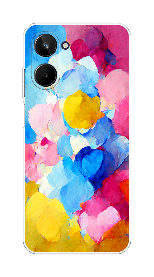 

Чехол Homey на Realme 10 4G "Яркие пятна", Синий;голубой;желтый;розовый, 2512150-1