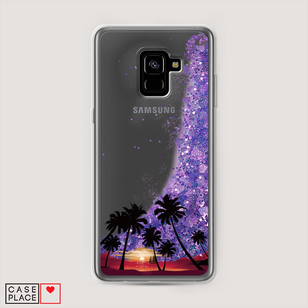 

Чехол Awog на Samsung Galaxy A8 Plus "Закат и пальмы", Разноцветный, 25592-1