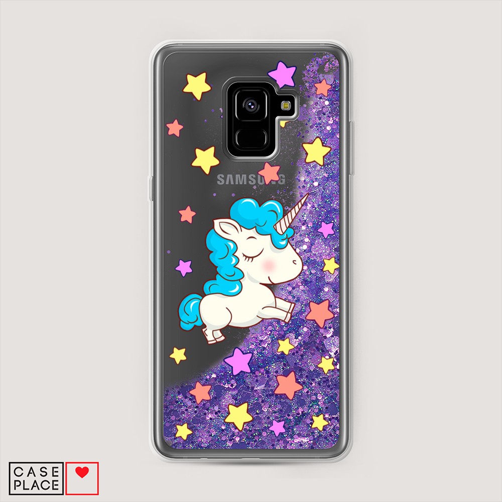 

Чехол Awog на Samsung Galaxy A8 Plus 2018 "Звездный единорог", Разноцветный, 25592-1